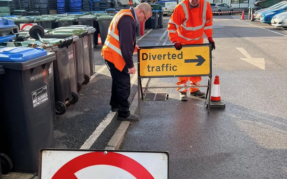 Setting out the diversion during the afternoon practical