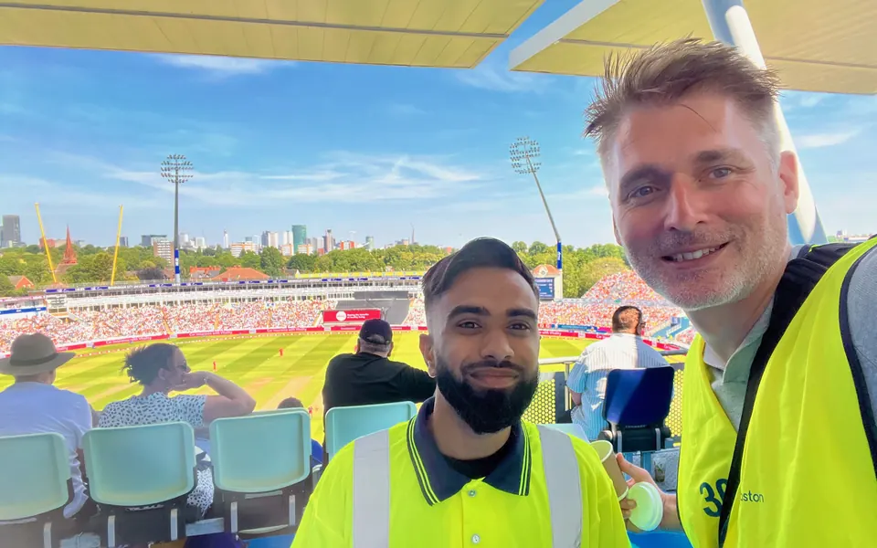 On duty at a sell-out fixture at Edgbaston